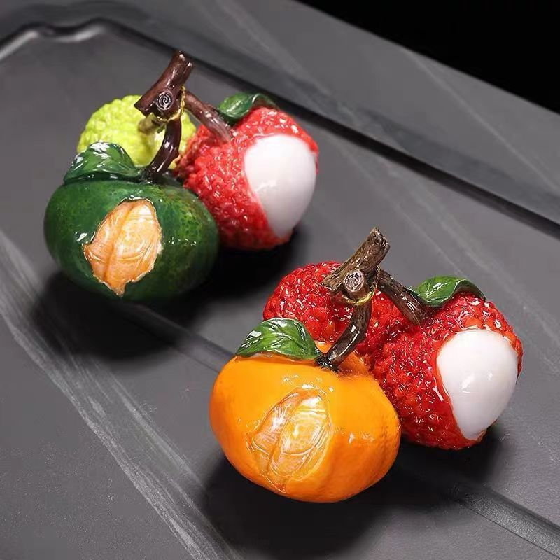 Tea Pet Figurines That Change Color, Lychee Fruit, Bayberry, Golden Toad Tea Toys, Creative Tea Table Decorations, Tea Set For Brewing Tea Around The Stove - Image 2