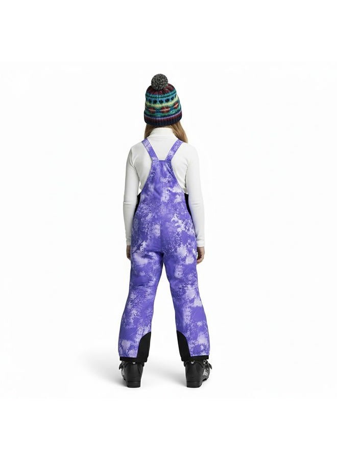 Arctic Quest Boys Classic Snow Bib Ski Pants Overalls Winter Snowsuit Water-Resistant Windproof Outdoor Rain Bib, Purple Tiedye, 10-12 - Image 3