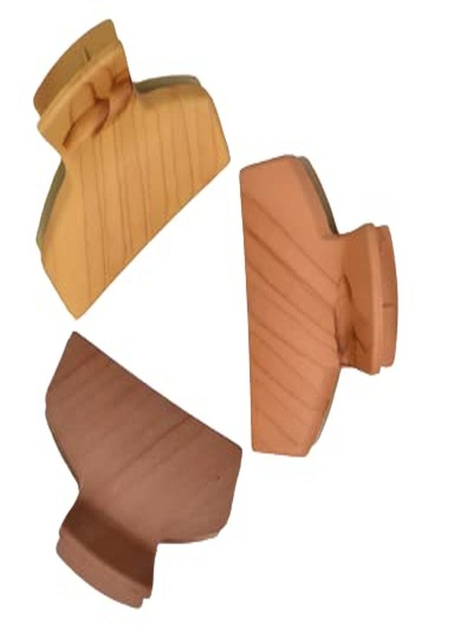imioxo Daily use Stylish woodern colour Hair Clutch/Claws/Clips for Girls and Women Combo of 3 Pieces(IMI_W2) - Image 1
