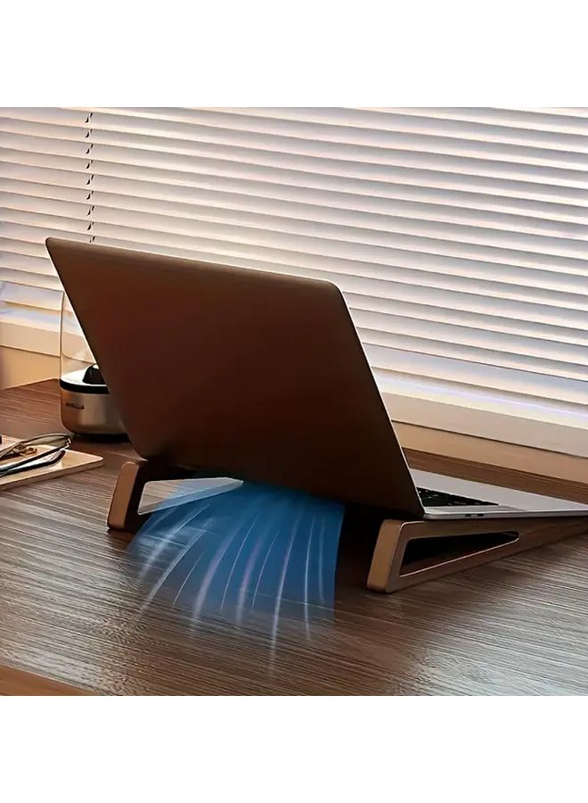 2pcs Portable Foldable Wooden Triangle Laptop Stand with Adjustable Angle for Desk - Image 4