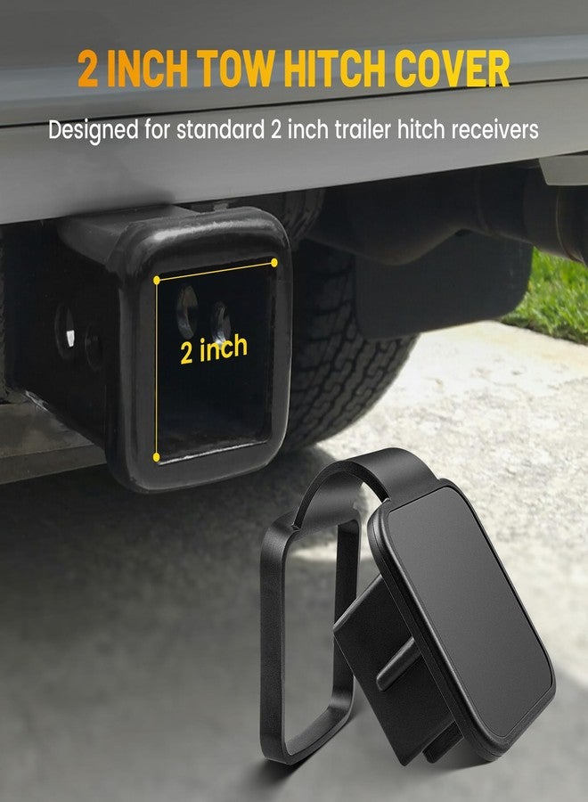 Oyviny Universal 2 Inch Trailer Hitch Cover, Receiver Tube Hitch Plug for 2” Receivers Class 3 4 5, Rubber Hitch Tube Cover Plug Cap, 2 Inch Tow Hitch Cover Tube Insert - Image 3