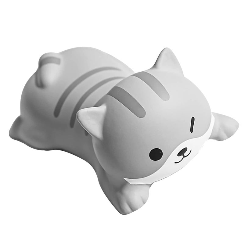 Grey Cat Cartoon Keyboard Wrist Pad Soft PU Material For Home Gaming Office Comfort - Image 4