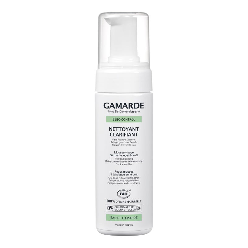 Gamarde Clarifying Cleanser - Purifying Acne Face Wash - Eliminates Excess Sebum and Impurities - Balances and Clears Oily Skin - 5.41 oz