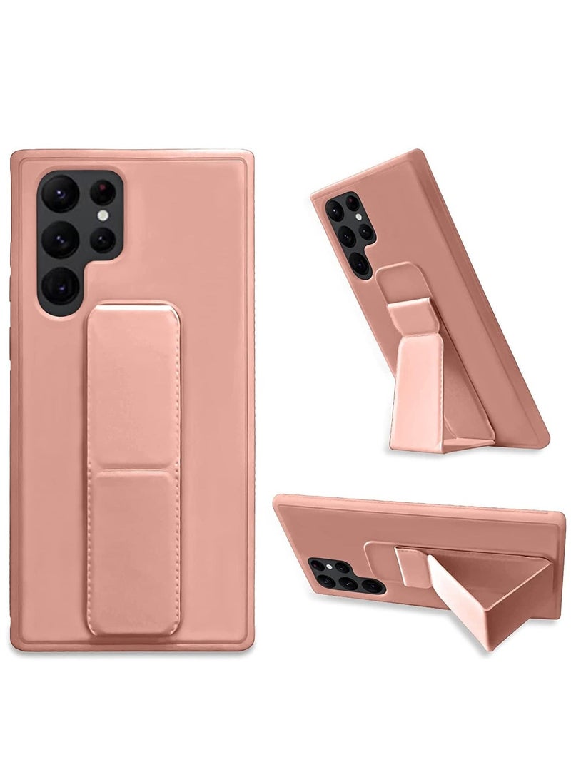 إيف غطاء حماية لهاتف سامسونج جالاكسي S24 الترا بمسند وحامل مغناطيسي للسيارة، حزام يد رأسي وأفقي من السيليكون الفاخر ومقبض مع حامل متعدد لهاتف سامسونج جالاكسي S24 الترا - Image 1