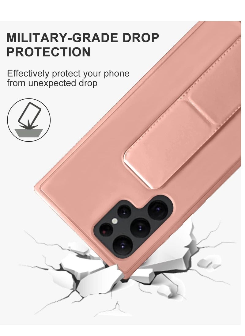 إيف غطاء حماية لهاتف سامسونج جالاكسي S24 الترا بمسند وحامل مغناطيسي للسيارة، حزام يد رأسي وأفقي من السيليكون الفاخر ومقبض مع حامل متعدد لهاتف سامسونج جالاكسي S24 الترا - Image 3