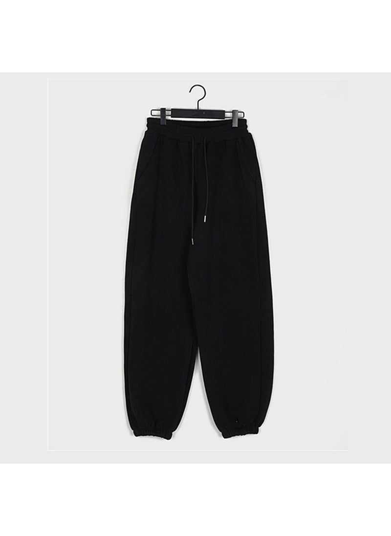 Generic 2024 Womens Casual Drawstring Joggers Spring Autumn Black (fleece-lined)  - Image 1
