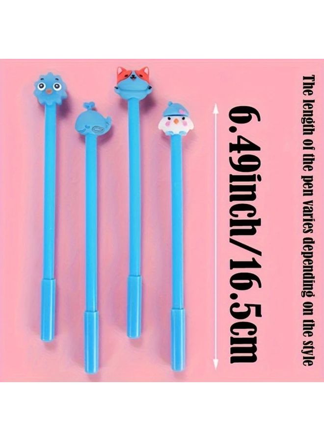 25Pcs 3D Cartoon Round Ballpoint Pens 0.5mm Black Ink Push Cover Random Designs - Image 2