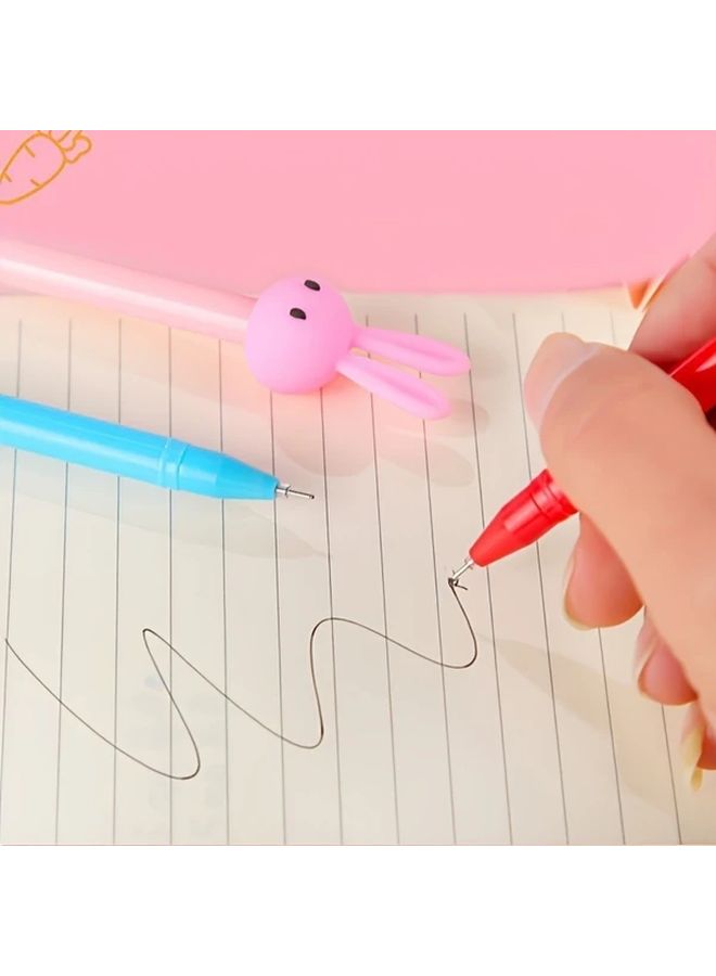 25Pcs 3D Cartoon Round Ballpoint Pens 0.5mm Black Ink Push Cover Random Designs - Image 5