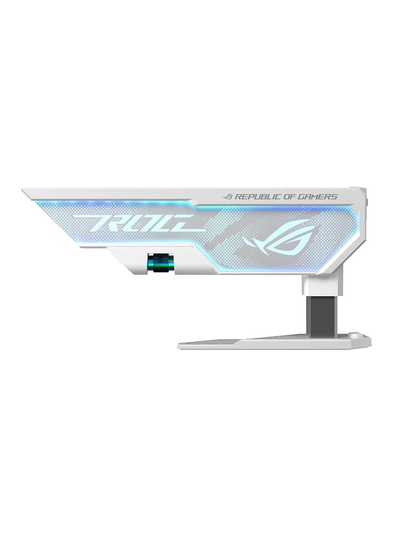 ASUS ROG Herculx Graphics Card Anti-Sag Holder Bracket (Solid Zinc Alloy Construction, Easy Toolless Installation, Included Spirit Level, Adjustable Height, Wide Compatibility, Aura Sync RGB), 90DA0023-B09000 White - Image 1
