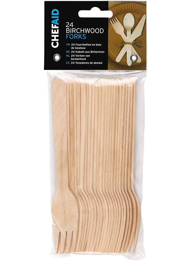 Chef Aid Wooden Cutlery Pack Of 27 Forks - Fsc  - Image 4