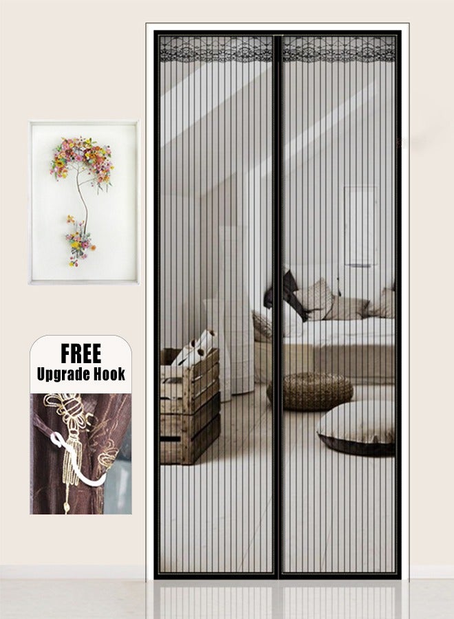 شاربدو ستارة باب، ستارة غرفة نوم غير مثقوبة مقاومة للناموس مقاس 100 × 210 سم، مقاومة للاهتراء وقابلة للغسل لديكور المنزل الحديث - Image 1