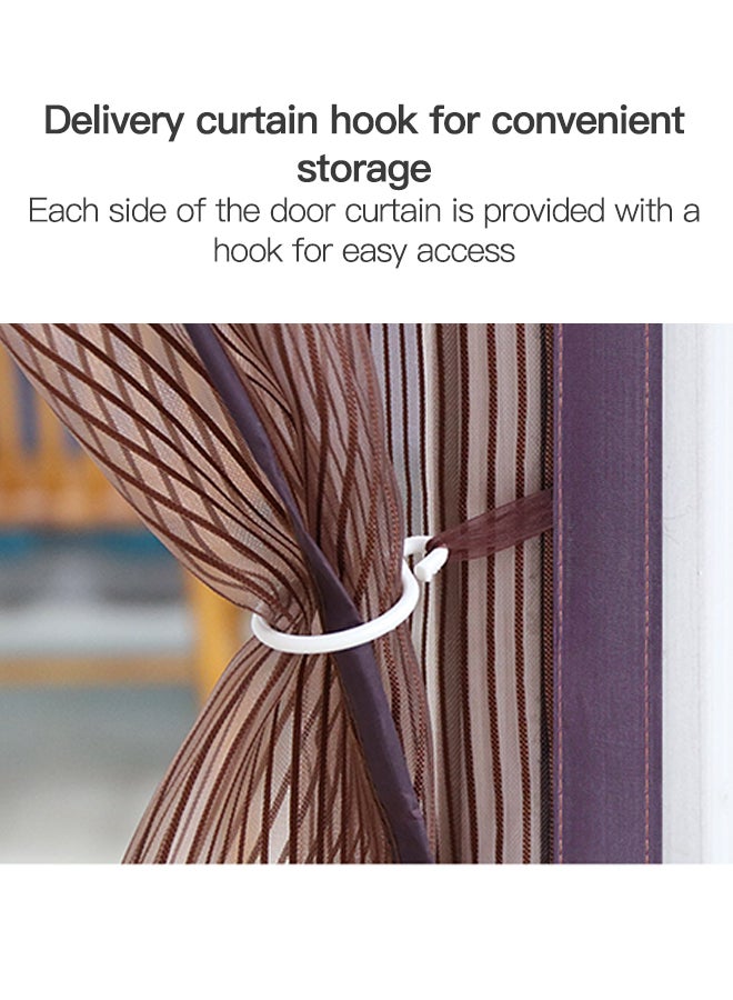 شاربدو ستارة باب، ستارة غرفة نوم غير مثقوبة مقاومة للناموس مقاس 100 × 210 سم، مقاومة للاهتراء وقابلة للغسل لديكور المنزل الحديث - Image 5