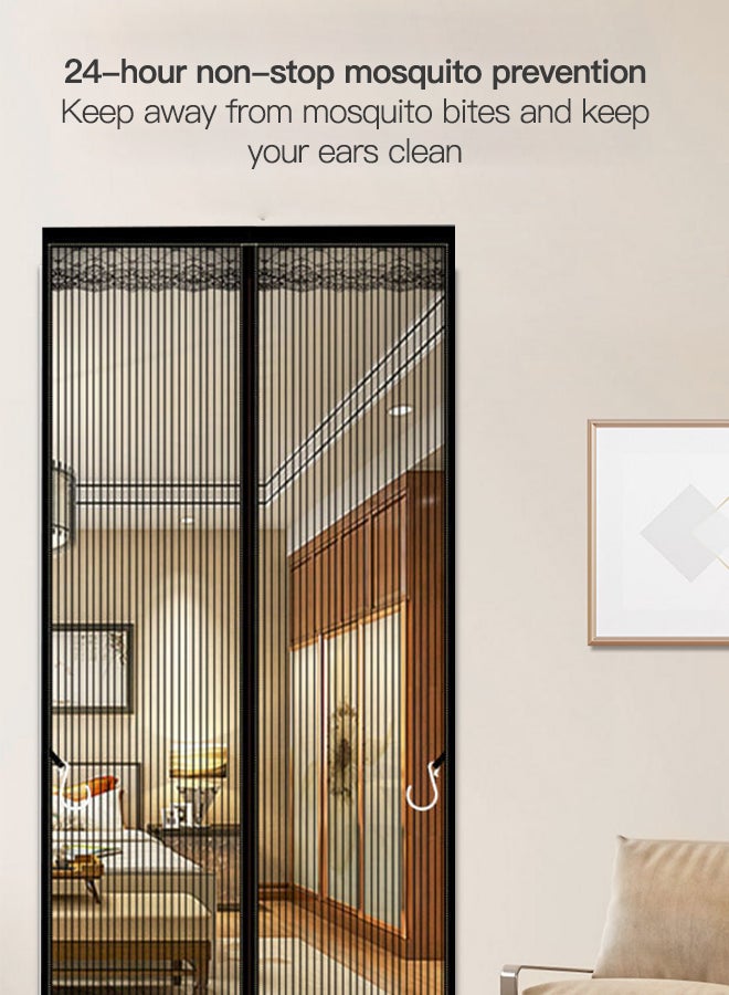 شاربدو ستارة باب، ستارة غرفة نوم غير مثقوبة مقاومة للناموس مقاس 100 × 210 سم، مقاومة للاهتراء وقابلة للغسل لديكور المنزل الحديث - Image 3