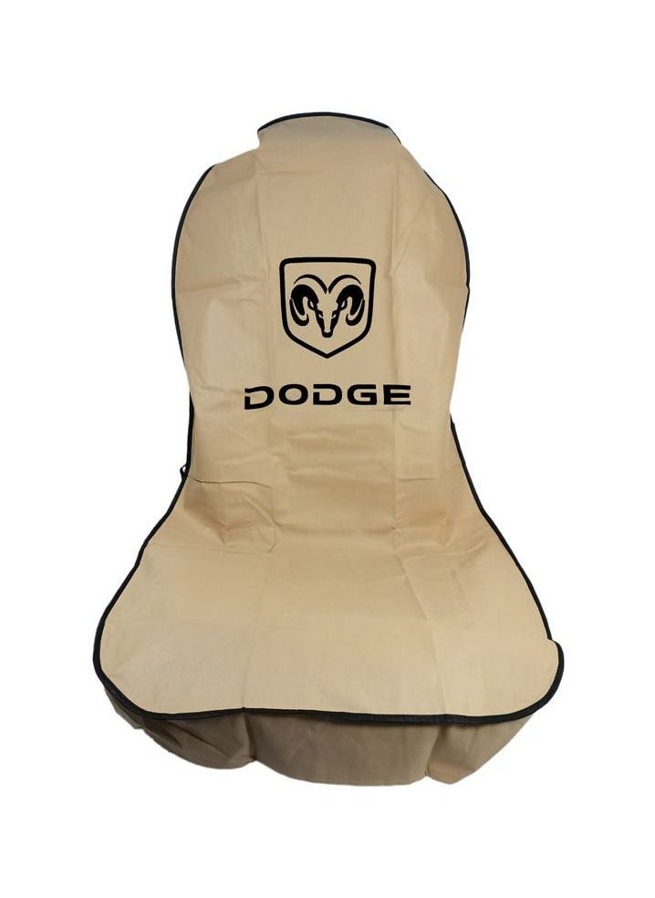 Dodge 2 Pcs Set Universal Car Seat Dust Dirt Protection Cover, Extra Protection For Your Seat,  Car Seat Cover, Beige  - Image 3