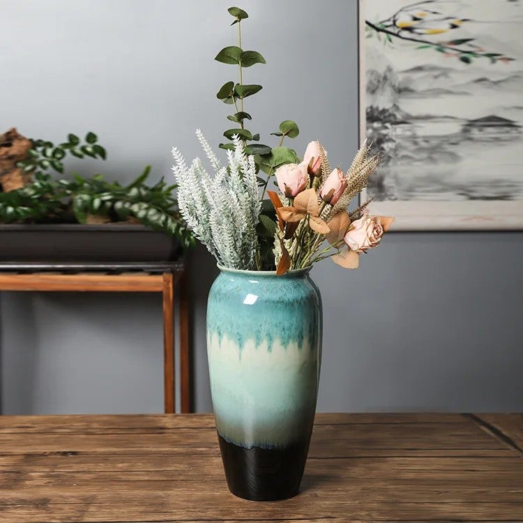Y&D Ceramic Vase Set for Flowers - 3 Piece Decorative Table Vases - Kiln Change Glaze - Elegant Home Decor Vases - Image 3