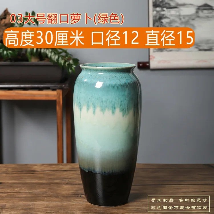 Y&D Ceramic Vase Set for Flowers - 3 Piece Decorative Table Vases - Kiln Change Glaze - Elegant Home Decor Vases - Image 1