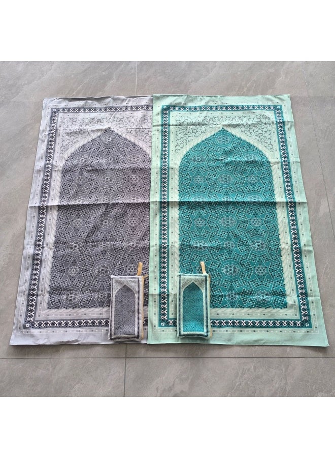 Ultra-Soft Printed Travel Prayer Mat with Zipper Pouch, Lightweight Foldable Islamic Rug - Image 5