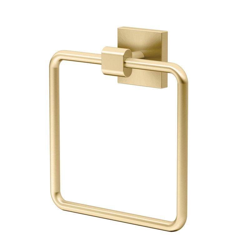 Gatco 4062 Elevate, Towel Ring, Brushed Brass/Wall Mounted 6.13" Wide Towel Ring for Bathroom - Image 1
