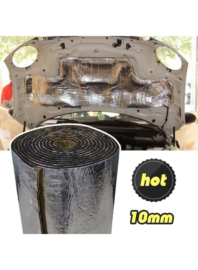 Generic Lingda  21.53 Sqft 10Mm Heat Shield Thermal Sound Insulation Proofing Deadener Mat Car Noise Control Acoustic Dampening Moistureproof Waterproof (40"X81")  - Image 2
