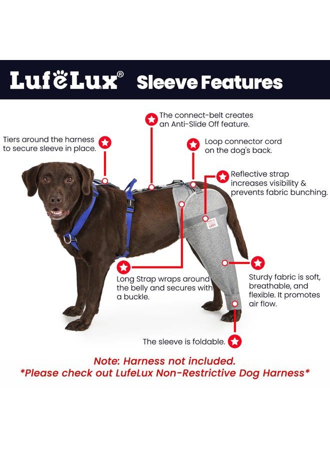 LufeLux Dog Leg Sleeve for Stop Licking & Post-Surgery Recovery | Protects Injured Real Legs from Excessive Licking & Scratching | Cone Alternative with Breathable Fabric | Easy to Use (Grey, X-Large) - Image 2