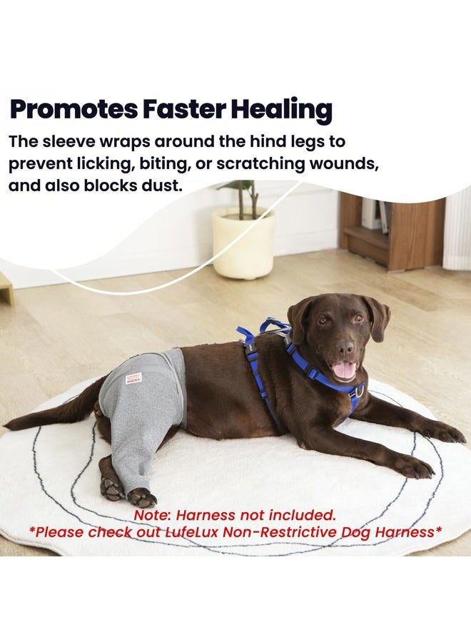 LufeLux Dog Leg Sleeve for Stop Licking & Post-Surgery Recovery | Protects Injured Real Legs from Excessive Licking & Scratching | Cone Alternative with Breathable Fabric | Easy to Use (Grey, X-Large) - Image 3
