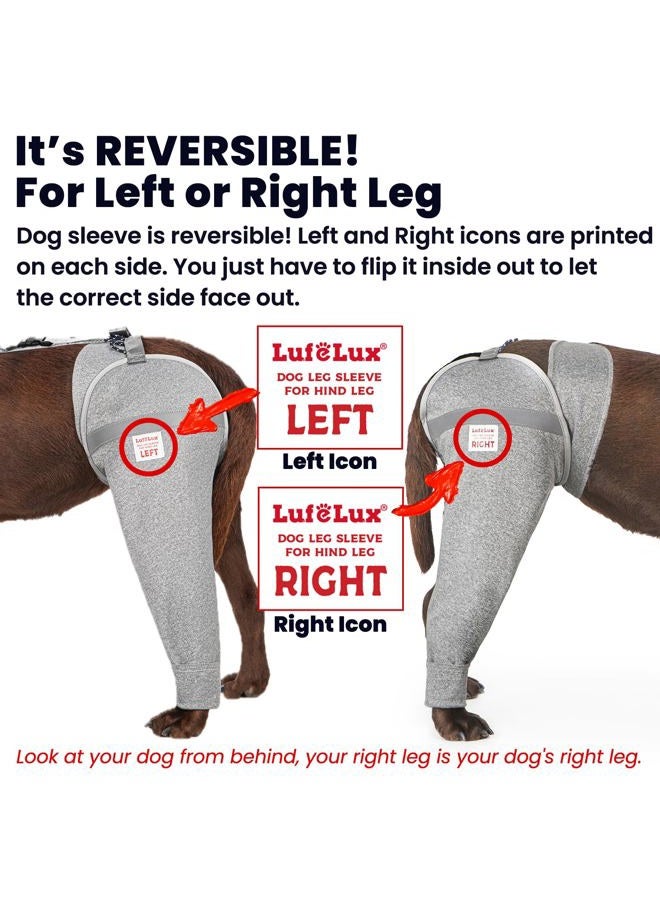 LufeLux Dog Leg Sleeve for Stop Licking & Post-Surgery Recovery | Protects Injured Real Legs from Excessive Licking & Scratching | Cone Alternative with Breathable Fabric | Easy to Use (Grey, X-Large) - Image 4