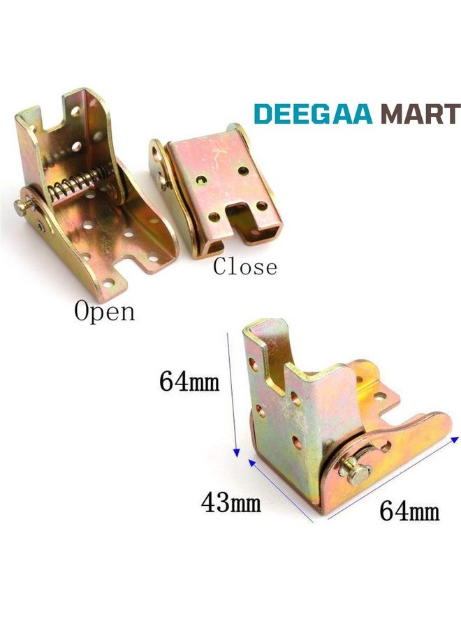 DEEGAA MART Self Locking Hinge Heavy Duty Leg Fittings Angle Braces Extension Support Bracket for Folding Table Legs, Worktables, Laundry, Garage, Boats, Beds, Furniture (2 Nos) - Image 2