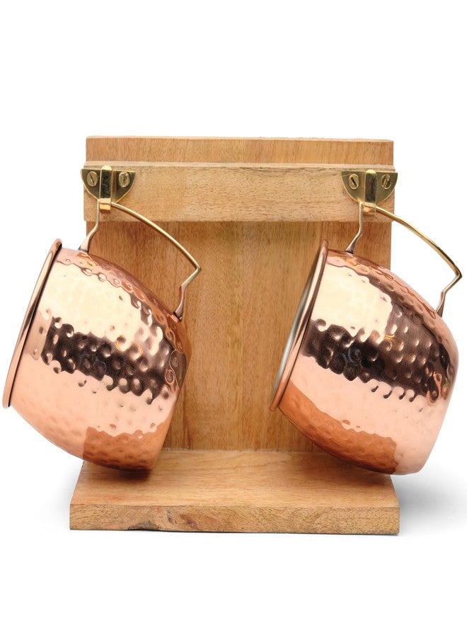 Kitchen Science Moscow Mule Mugs (Set of 2 Mugs) 18 Oz - Stand with Brass Hooks,1 8' inches bar Spoon, 1 Shot Glass, 1 Shaker, 1 Stainer - Image 2