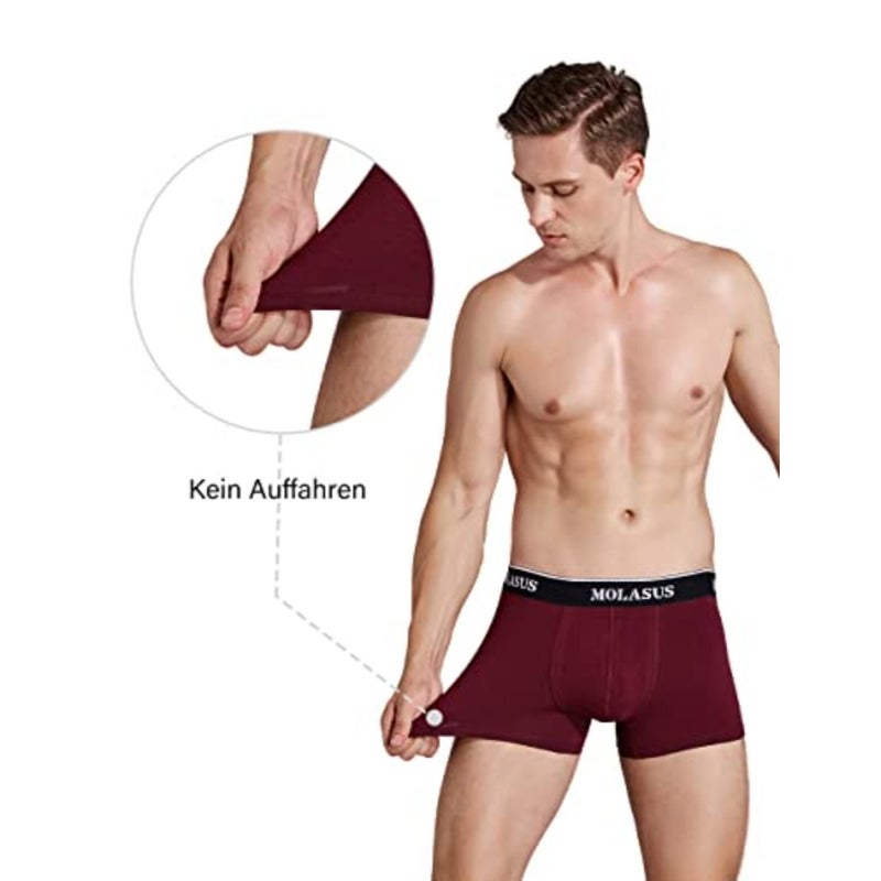 Molasus Mens Cotton Stretch Trunks Underwear No Fly Tagless Underpants Pack of 5 - Image 4