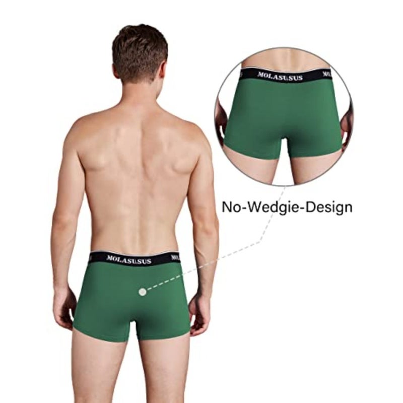 Molasus Mens Cotton Stretch Trunks Underwear No Fly Tagless Underpants Pack of 5 - Image 5