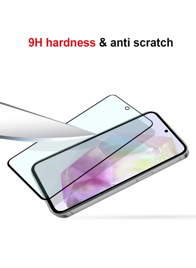 Techie حماية شاشة زجاجية مقساة مضادة للضوء الأزرق لجهاز سامسونج جالاكسي A35 – صلابة 9H، مضادة للانعكاس، خالية من الفقاعات، 0.33 مم، سهلة التركيب - Image 2