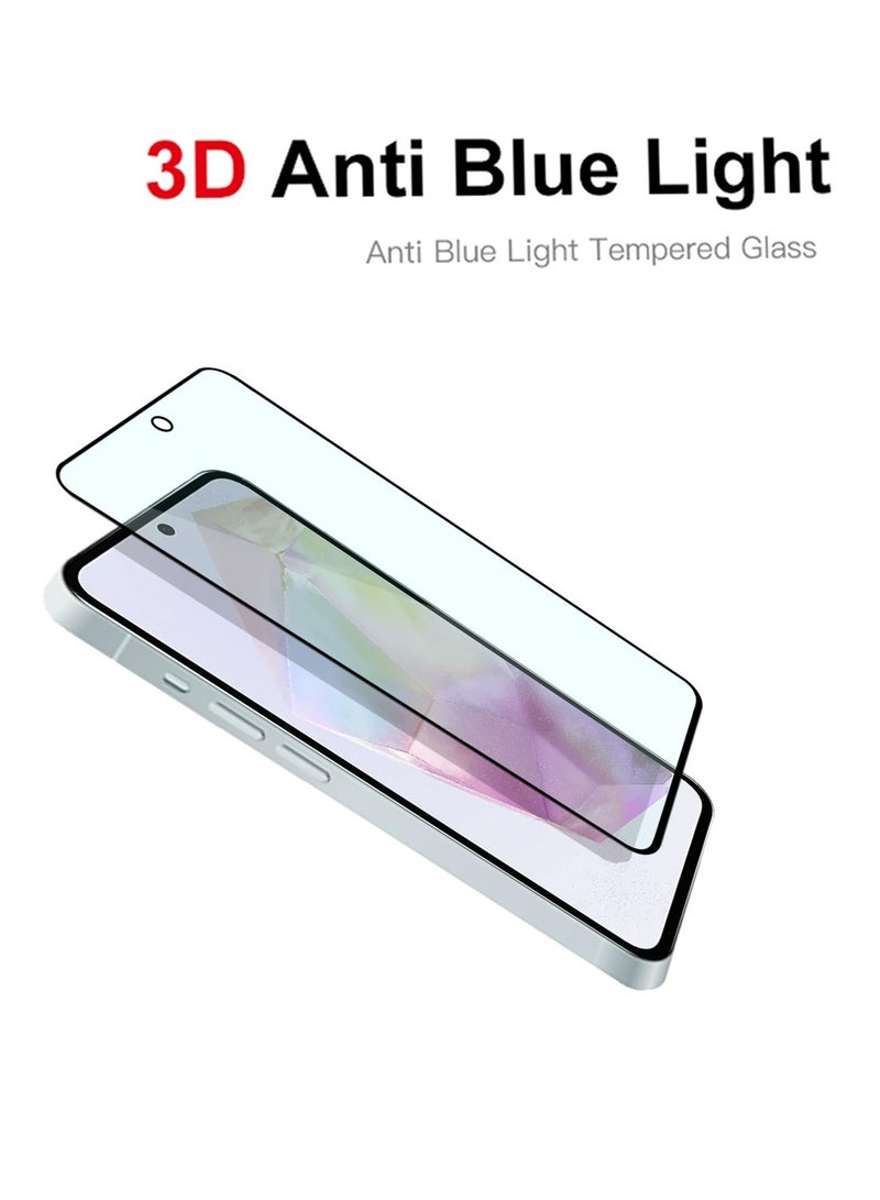 Techie حماية شاشة زجاجية مقساة مضادة للضوء الأزرق لجهاز سامسونج جالاكسي A35 – صلابة 9H، مضادة للانعكاس، خالية من الفقاعات، 0.33 مم، سهلة التركيب - Image 5