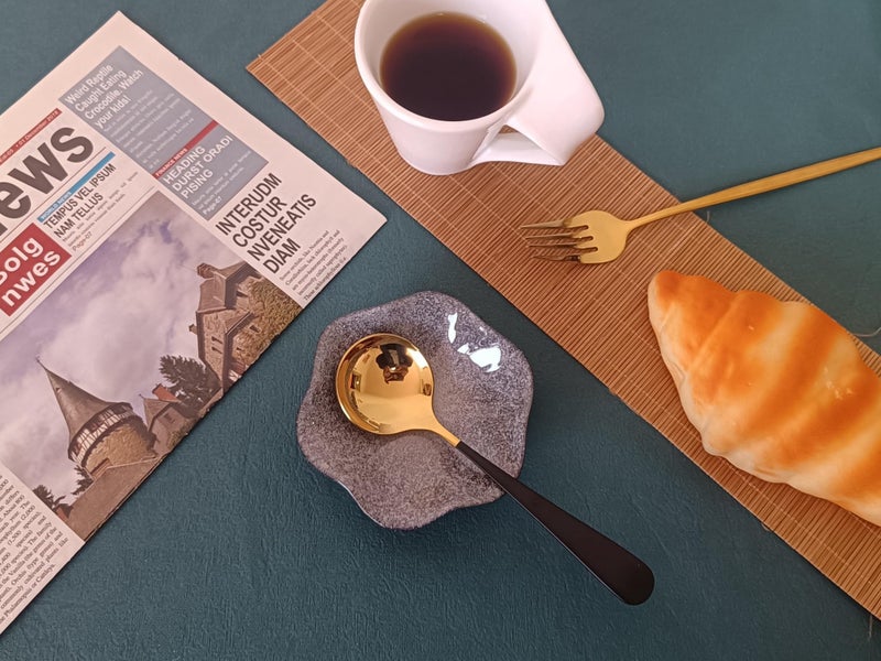 Rhobtyne Coffee Spoon Rest for Coffee Bar Accessories, Small Spoon Rest for Coffee Station, Flower Ceramic Tea Spoon Holder for Teaspoon Rest for Tea Spoon, 1 PC (Retro, Volcanic Ash Grey) - Image 3