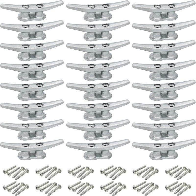 VEITHI 4 inch Dock Cleats 4/6/8/12/16/20/24 Pack,Boat Dock Cleats Rope Cleat Marine Cleats Iron Boat Cleats with Hardware ldeal for Deck,Nautical Decor,Cleats for Boat Dock,Boat Tie Down Cleats - Image 1