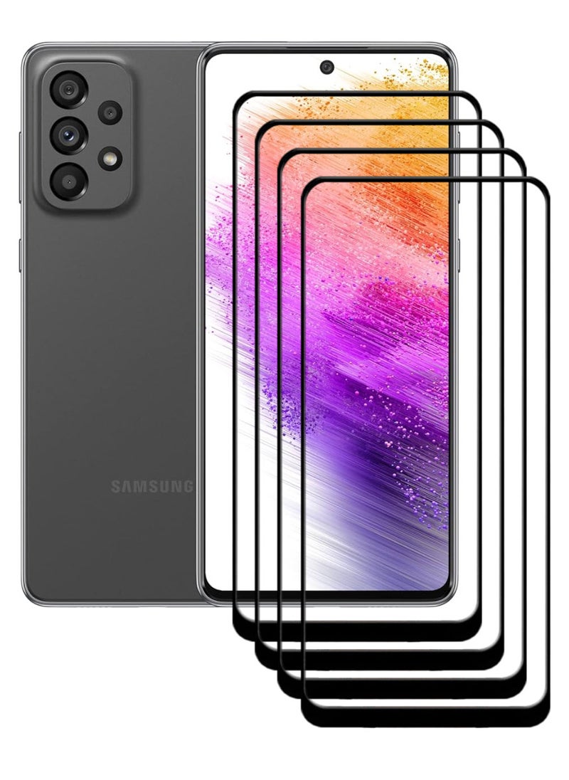 ACLIX 4 Pieces Antistatic ESD Dustproof Premium Quality High Definition Tempered Glass Screen Protector Designed For Samsung Galaxy A73 5G - Image 1