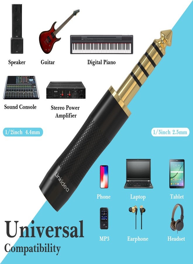 Linkidea 4.4mm Balanced Male to 2.5mm Balanced Headphone Audio Adapter Compatible with Sony NW-ZX507/ ZX300A/ WM1Z, DMP-Z1, TA-ZH1ES, HIFIMAN, R2R2000, FIO M11, Lotoo PAW6000 Audio Player - Image 3