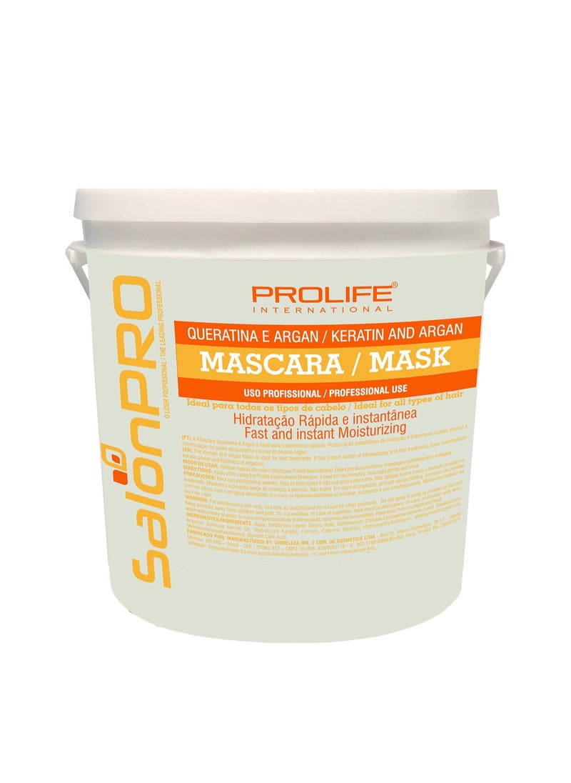PROLIFE INTERNATIONAL Keratin And Argan Hair Mask Ideal For All Hair Type Instant Moisturizing Made In Brazil 1500 G 