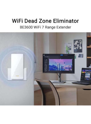 RP-BE58 BE3600 Dual Band WiFi 7 (802.11be) Range Extender, AiMesh Extender for Seamless mesh WiFi White - view 4