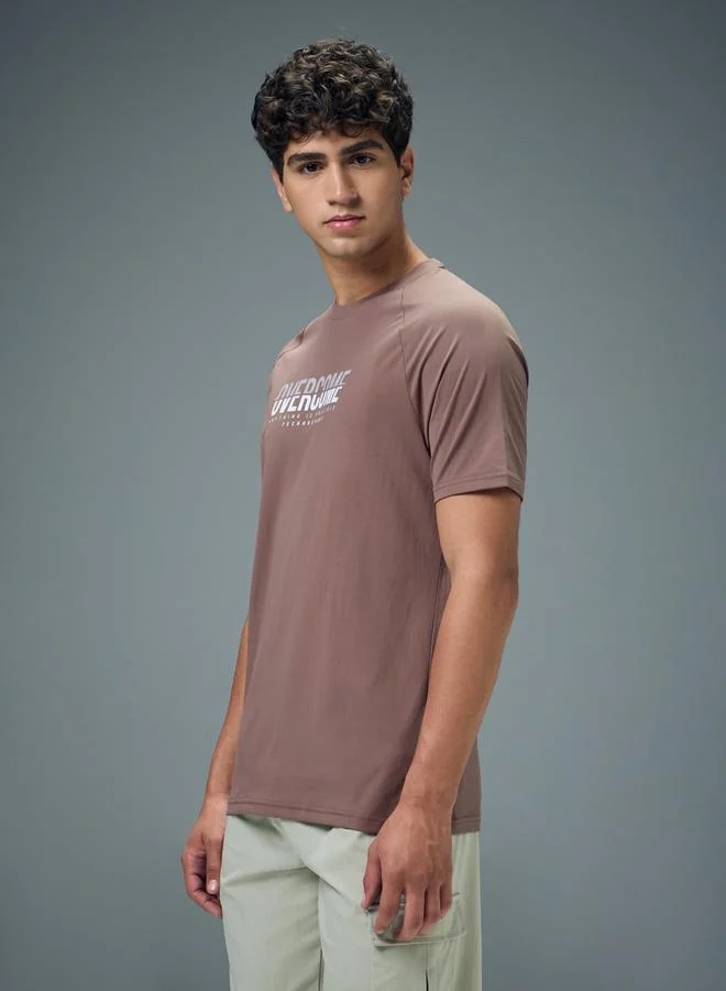 Technosport Men Typography Print Slim Fit T-Shirt