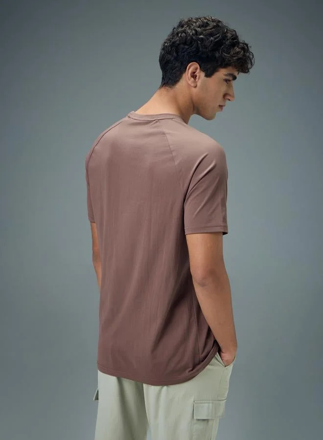 Technosport  Men Typography Print Slim Fit T-Shirt for Men | Best Price UAE