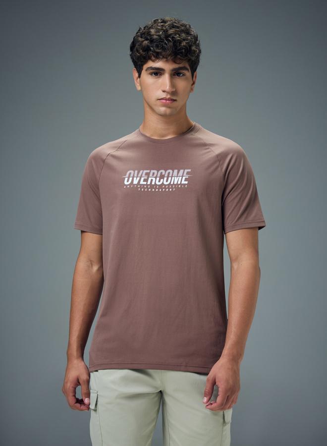 Technosport Men Typography Print Slim Fit T-Shirt - Image 1
