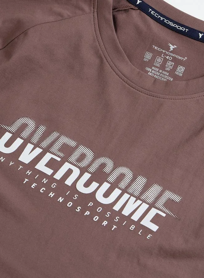 Technosport  Men Typography Print Slim Fit T-Shirt for Men | Best Price UAE