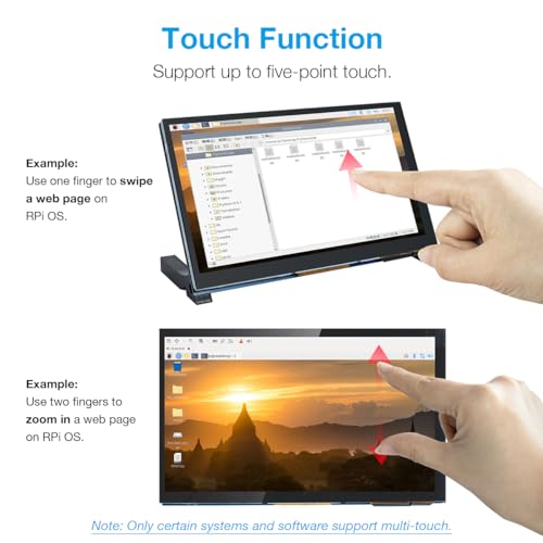 Hosyond 7 Inch Touchscreen IPS DSI Display Compatible with Raspberry Pi 5/4/3, 800x480 Pixel Capacitive Screen MIPI Driver-Free Interface - Image 3