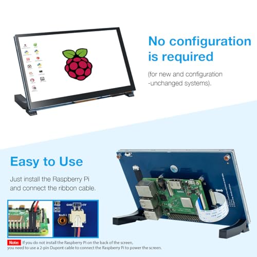 Hosyond 7 Inch Touchscreen IPS DSI Display Compatible with Raspberry Pi 5/4/3, 800x480 Pixel Capacitive Screen MIPI Driver-Free Interface - Image 2