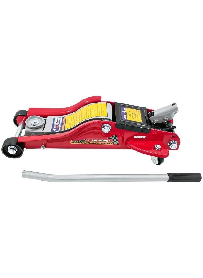 AGC 4 Ton Hydraulic Floor Jack Low Profile Professional Service Jack Heavy Duty Steel Trolley Jack with Long Handle, Dual Front Wheels, Car SUV Garage Workshop Lifting Tool - Image 2