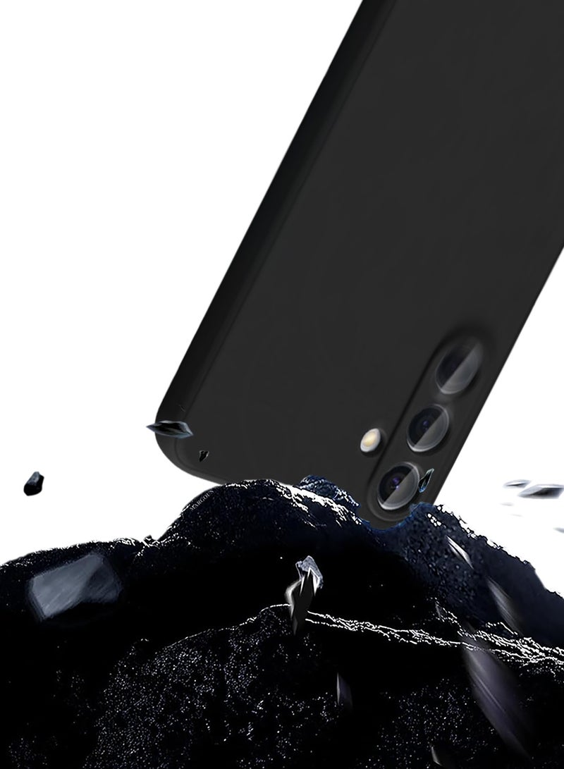 YJS 2Packs Liquid Silicone Case for Samsung Galaxy A16 Protective Phone Case with Soft Anti-Scratch Microfiber Lining Utra Slim Drop Protection Phone Cover with 3D Screen Protector - Black-2 - Image 4