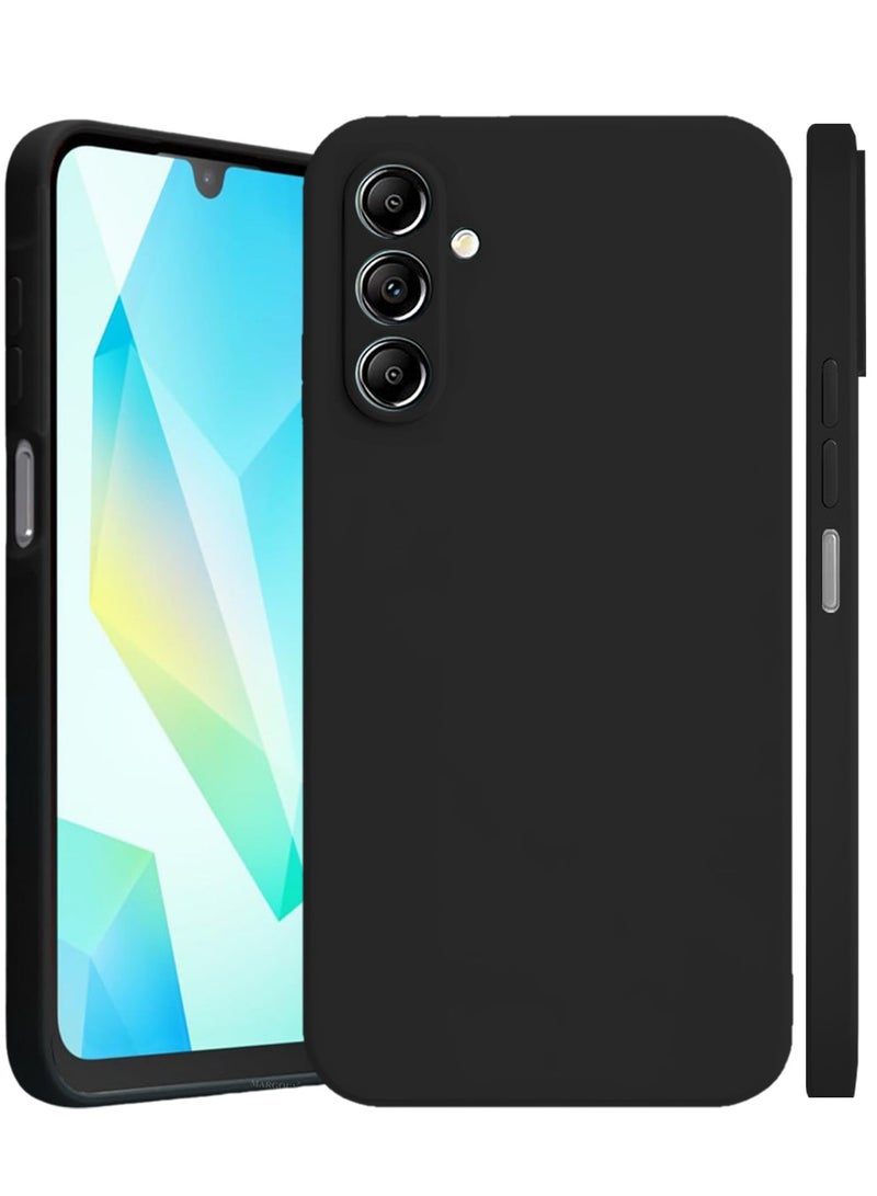 YJS 2Packs Liquid Silicone Case for Samsung Galaxy A16 Protective Phone Case with Soft Anti-Scratch Microfiber Lining Utra Slim Drop Protection Phone Cover with 3D Screen Protector - Black-2 - Image 2