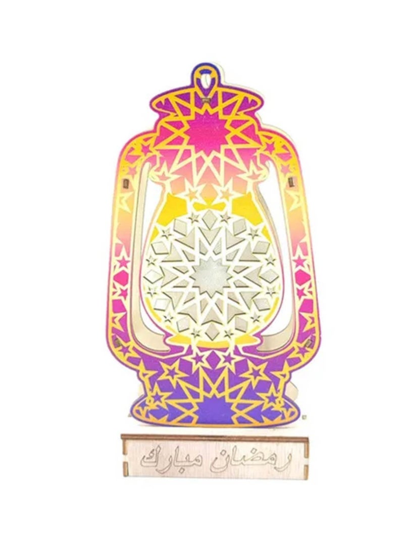 سي او أرماء مصباح طاولة تعليقة خشبية شكل فانوس رمضان - Image 3