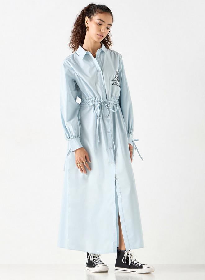 اس بي كاركترز فستان قميص بأكمام طويلة وأربطة وطبعات لوني تيونز - Image 2