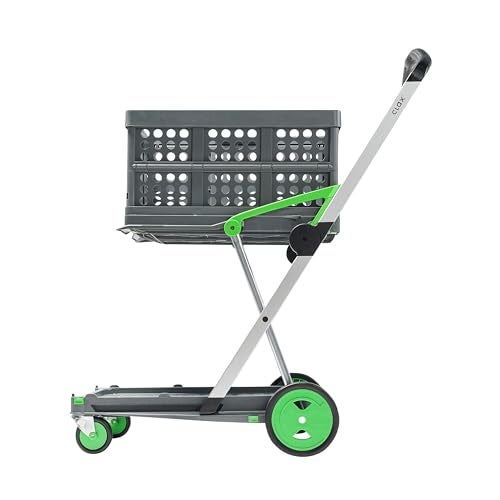 Clax CLAX The Original  Made in Germany  Multi use Functional Collapsible carts  Mobile Folding Trolley  Shopping cart with Storage Crate  Platform Truck Green 